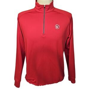 Dunning Golf Quarter Zip Pullover Men’s Large Red Performance Stretch